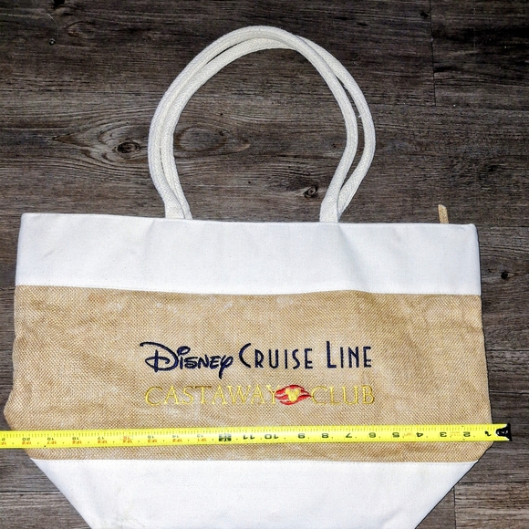 Disney Cruise Line Castaway Club Tan and White Tote - Picture 2 of 3